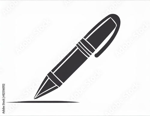 pen icon, vector image on white background, logo