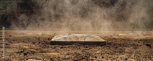 Vintage Baseball Field with Worn Bases and Dusty Infield under Sunlight
