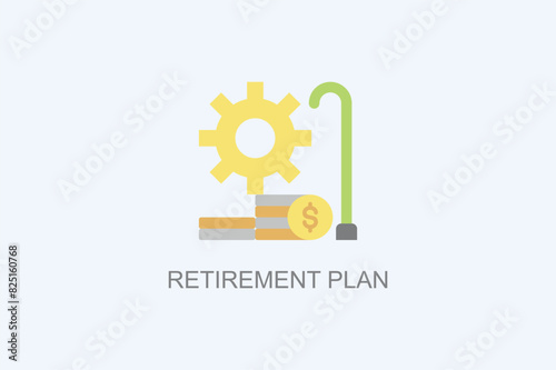 Retirement Plan Vector Icon Or Logo Illustration