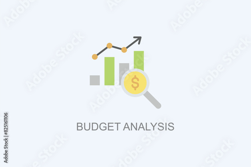 Budget Analysis Vector Icon Or Logo Illustration