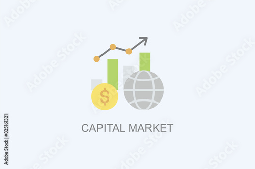 Capital Market Vector Icon Or Logo Illustration