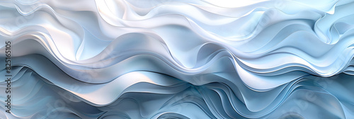 Vagues et ondulations bleues en papier tissu