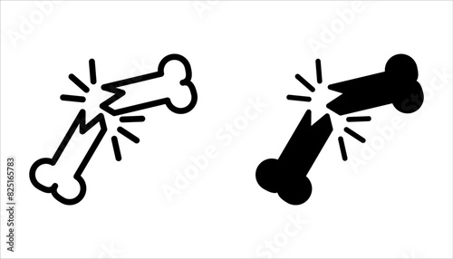 Broken bone fracture icon set. vector illustration isolated on white background.