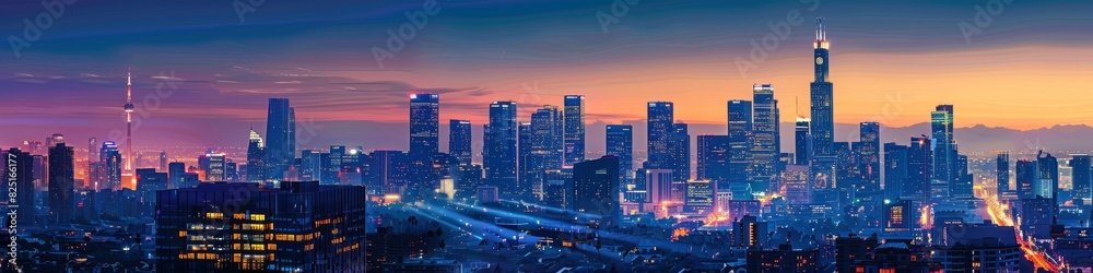 Night of the Metropolitan City downtown cityscape urban skyline tower Night of the Metropolitan City downtown cityscape urban skyline tower