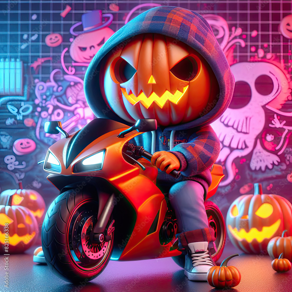 Halloween jack o lanterns on various creepy background
