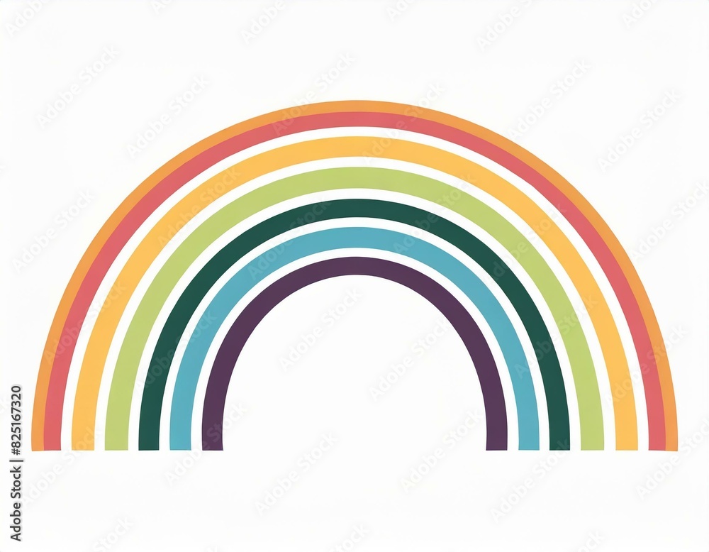 Fototapeta premium rainbow icon, vector image on white background, logo, clouds