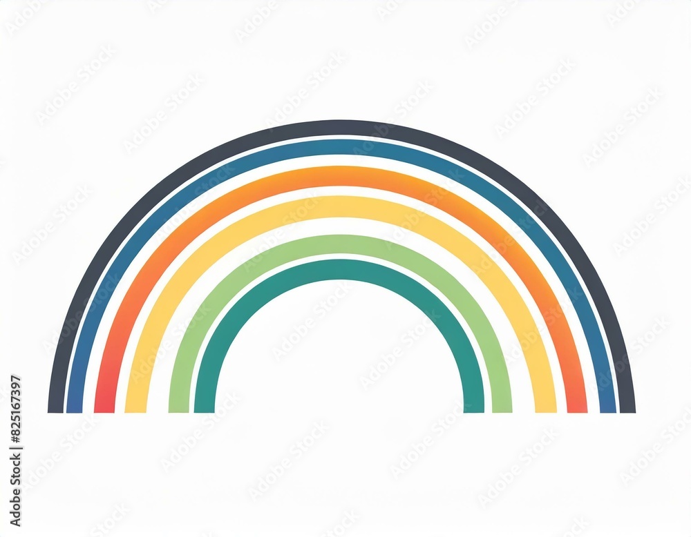 Fototapeta premium rainbow icon, vector image on white background, logo, clouds
