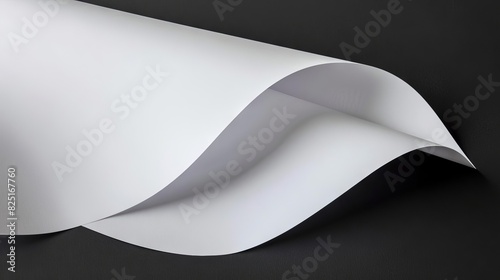 white paper sheet with bends isolated on black background digital photography 8 photo