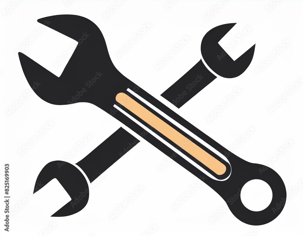 wrench icon, vector image on white background, logo