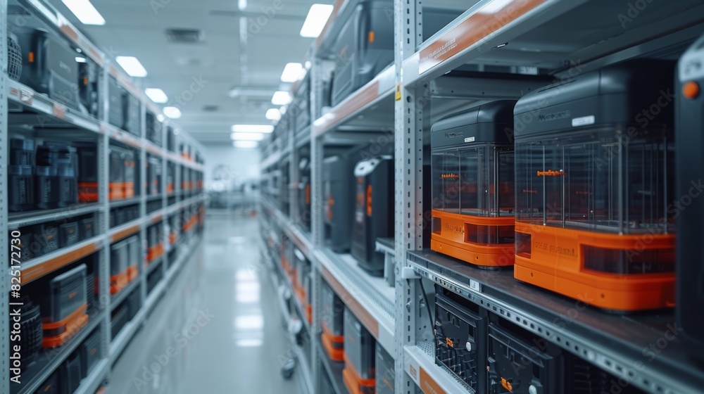 A cutting-edge manufacturing facility implementing 3D printing technology to produce intricate components and prototypes with precision and speed, revolutionizing traditional