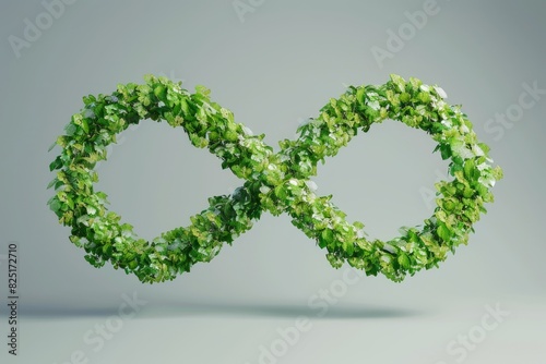 Infinite loop symbol made of green plants