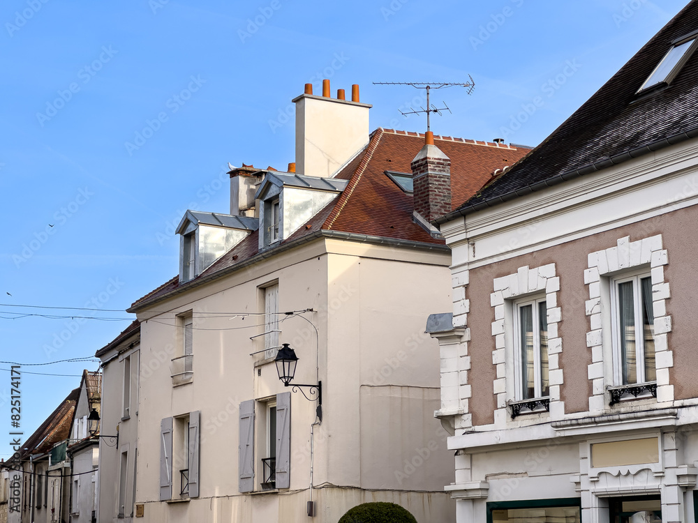 Obraz premium Street view of old village Brie-Comte-Robert in France