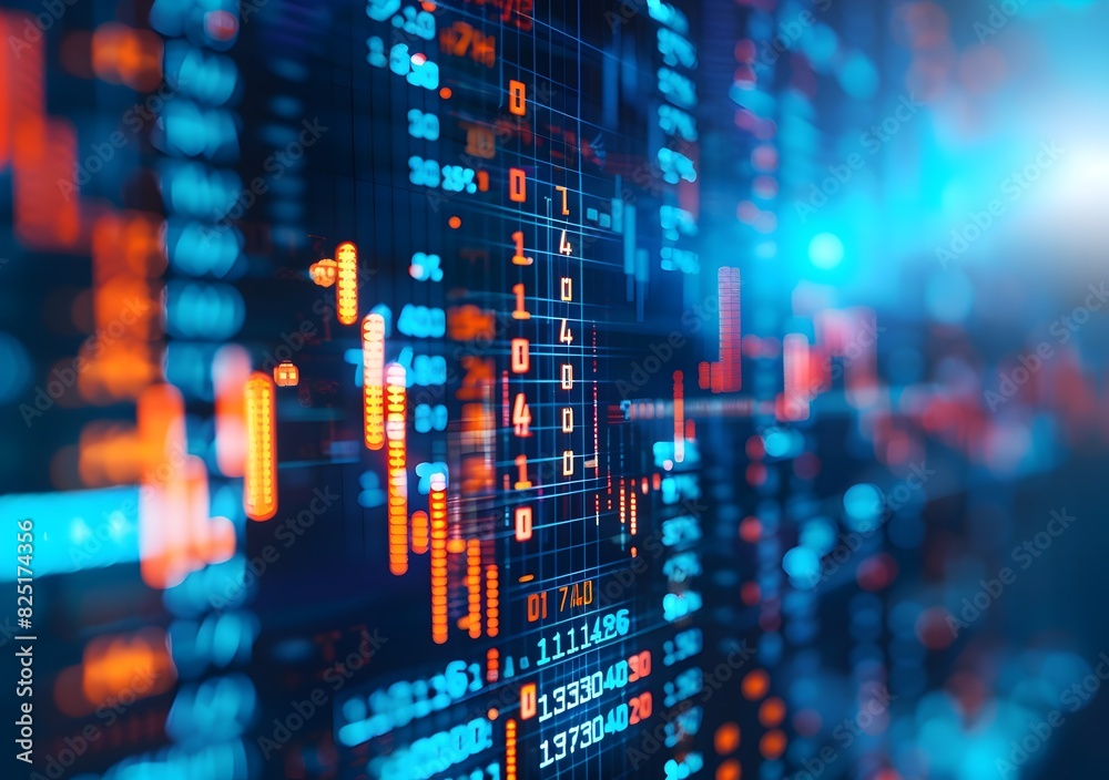 Obraz premium Dynamic Financial Data Visualization for Market Analysis and Investment Decisions