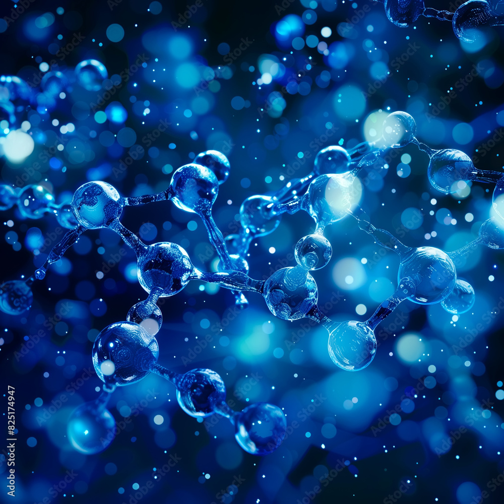 Science Molecular water drop DNA Model Structure Atoms background Medical