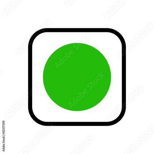 Green dot with a curved square icon.