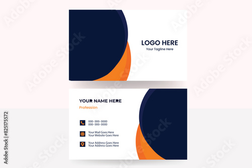 Modern and simple business card design with yellow and dark black color, Multipurpose Business Card Layout, Double-sided creative business card vector design template. Business card .