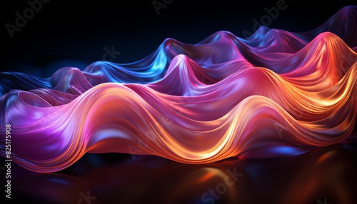 Abstract background with colorful flowing neon light wave. Futuristic. Wallpaper. Business Cover. Backdrop