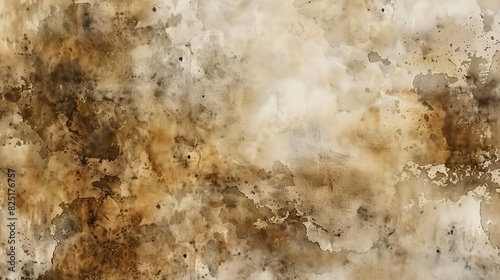 Rustic watercolor texture resembling aged parchment with earthy brown and sepia tones photo