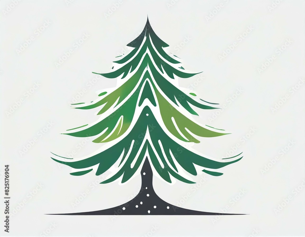 Fototapeta premium spruce icon, vector image on white background, logo, christmas tree
