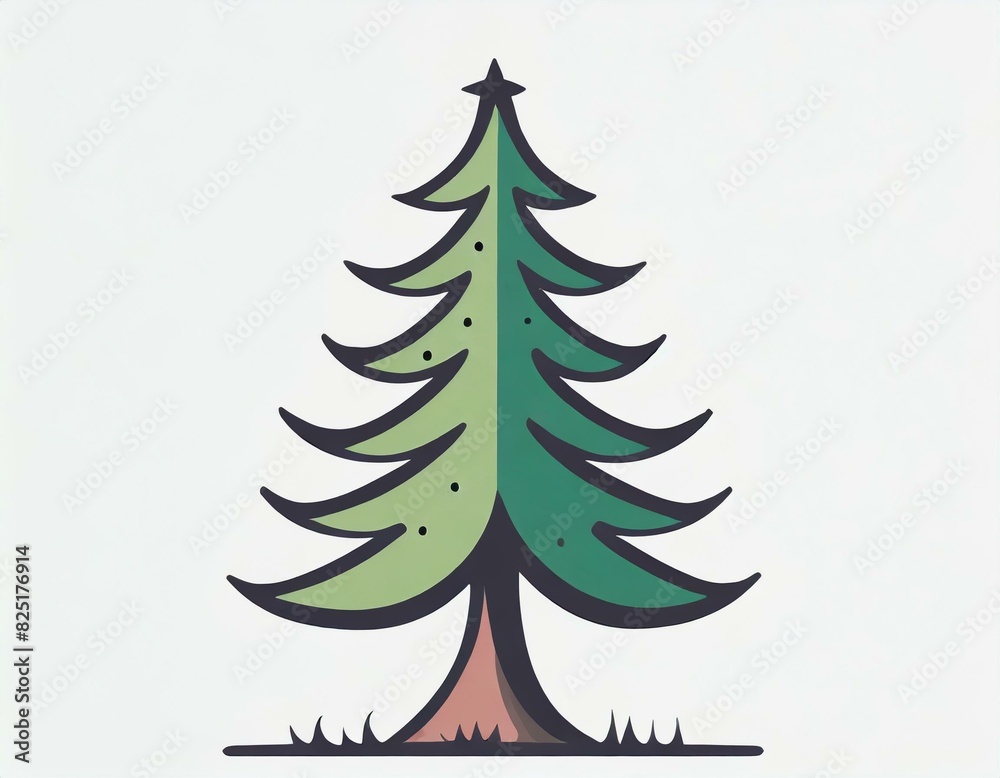 Obraz premium spruce icon, vector image on white background, logo, christmas tree