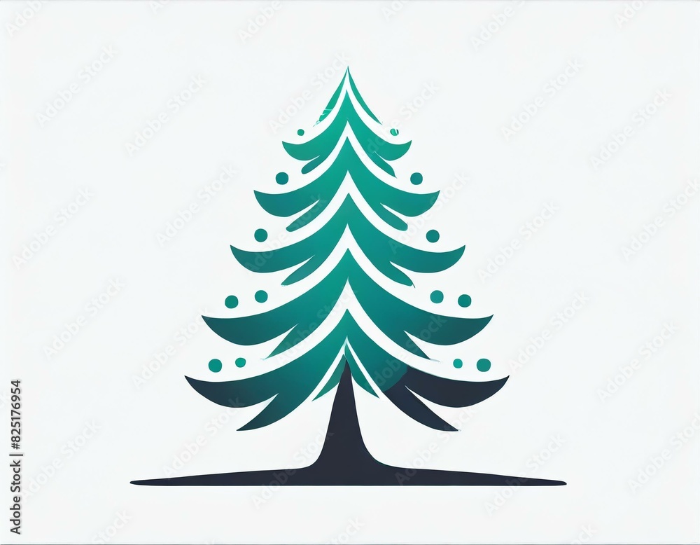 Obraz premium spruce icon, vector image on white background, logo, christmas tree