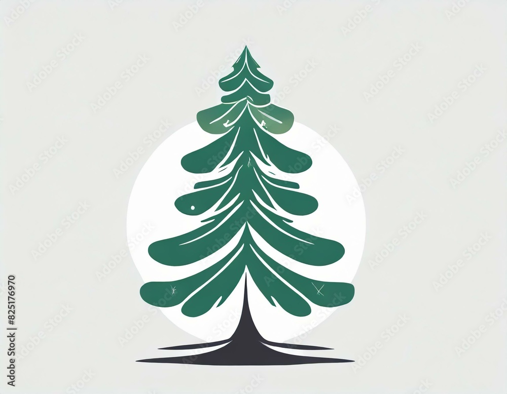 Fototapeta premium spruce icon, vector image on white background, logo, christmas tree