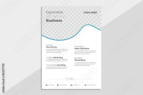 Corporate business flyer template design. Simple minimalist corporate business flyer design template.