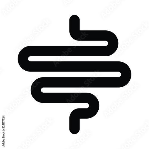 Gut vector icon. Health sign. Intestine gradient black silhouette. Digestive tract. Pictogram for internal gastrointestinal organ.