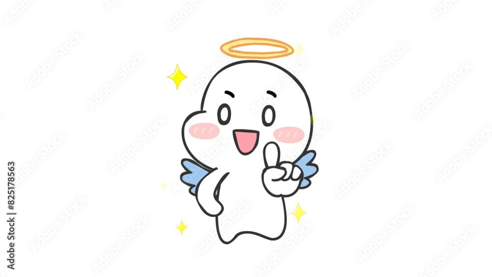 Animated Little Angel Prohibiting - White Background Animated Little Angel Prohibiting - White Background