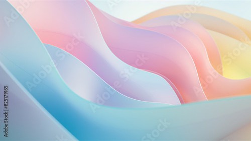 Soft Pastel Abstract Curves