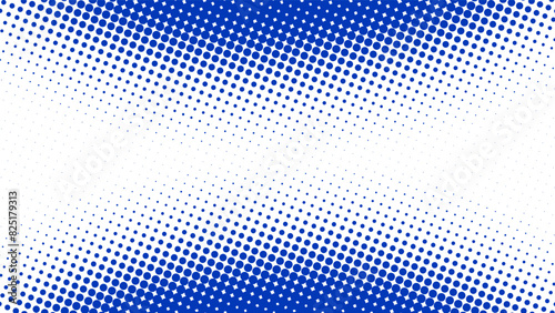 Fun blue and white pop art comic book background with dotted halftone design. Retro superhero backdrop, vector illustration eps10