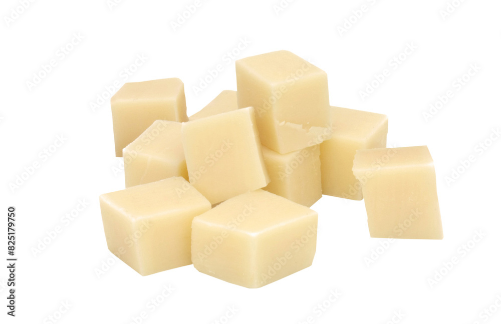 Cubes de fromage pour l'apéritif / Fond transparent