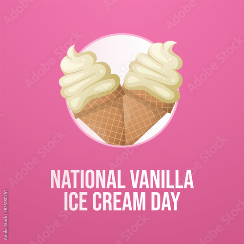 vector graphic of National Vanilla Ice Cream Day ideal for National Vanilla Ice Cream Day celebration.