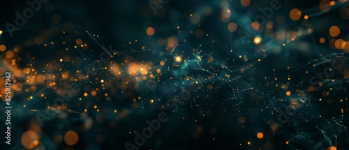 A blue and orange background with many small dots photo