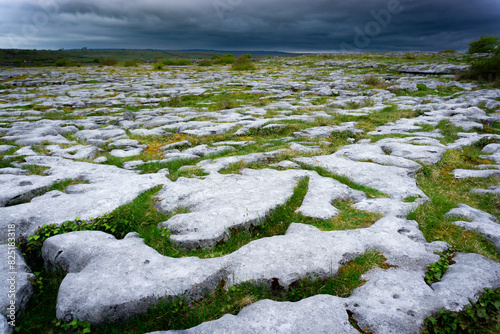 The Burren, limestone pavement in karstic geopark at county Clare, Ireland