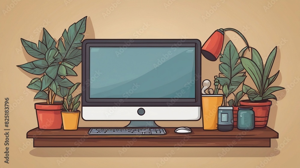 flat illustration vector computer icon flat illustration vector computer icon