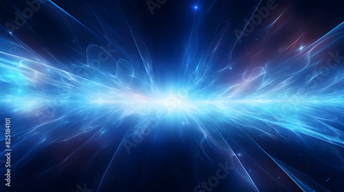 Digital blue glowing high energy plasma force field in space poster background