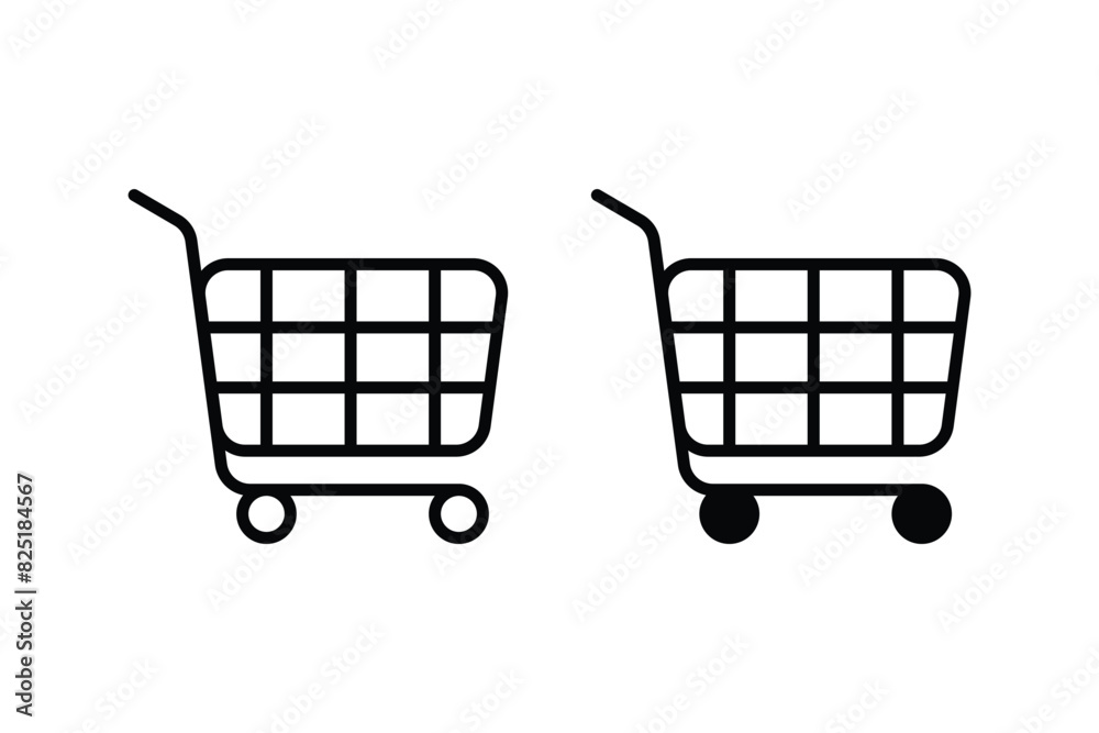 Set of shopping cart icons.from various cart icons in various shapes. 