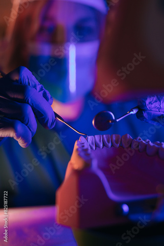 A dental technician working  photo