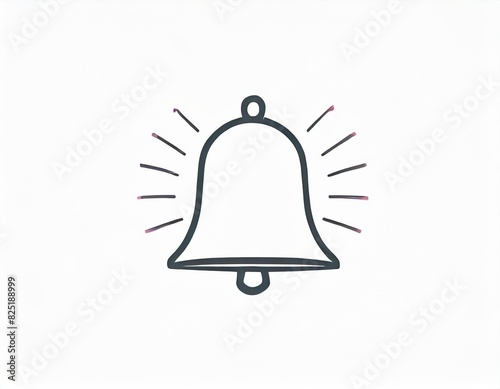 bell icon, vector image on white background, logo