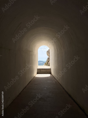 Narrow tunnel passage photo