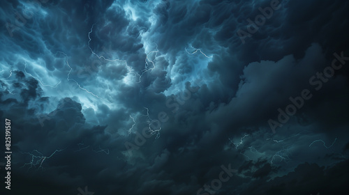 arafed image of a dark sky with lightning and clouds