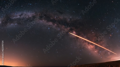 Cosmic galaxy background with a bright star for space themed designs
