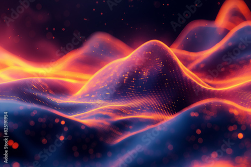 a close up of a mountain with a lot of orange lights