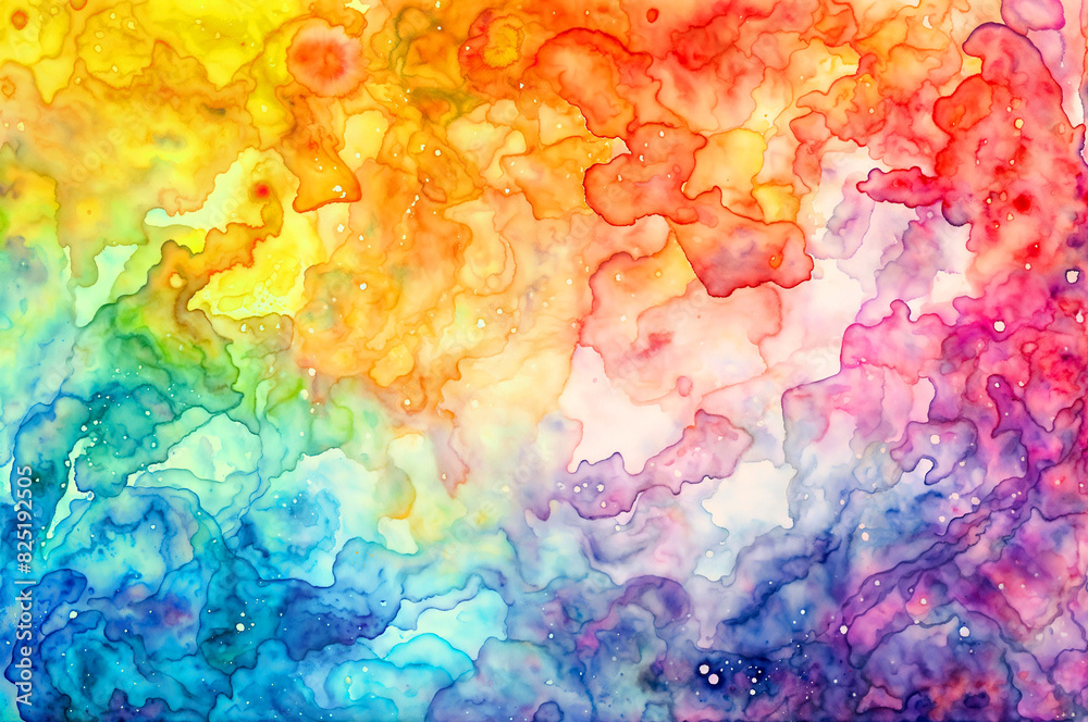 Abstract rainbow watercolor background - Generative AI Abstract rainbow watercolor background - Generative AI