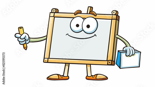 A blank canvas with no colors or markings waiting to be painted without any direction or intention.. Cartoon Vector.