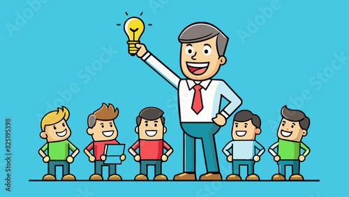  Able to motivate and lead a group . Cartoon Vector.