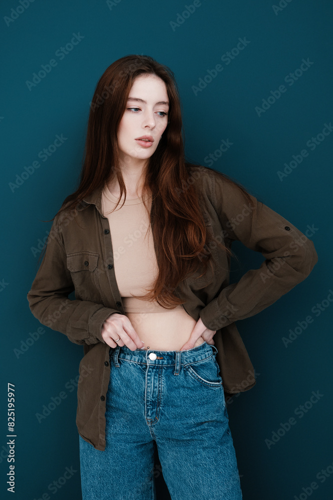 Portrait of a young woman in the studio Portrait of a young woman in the studio