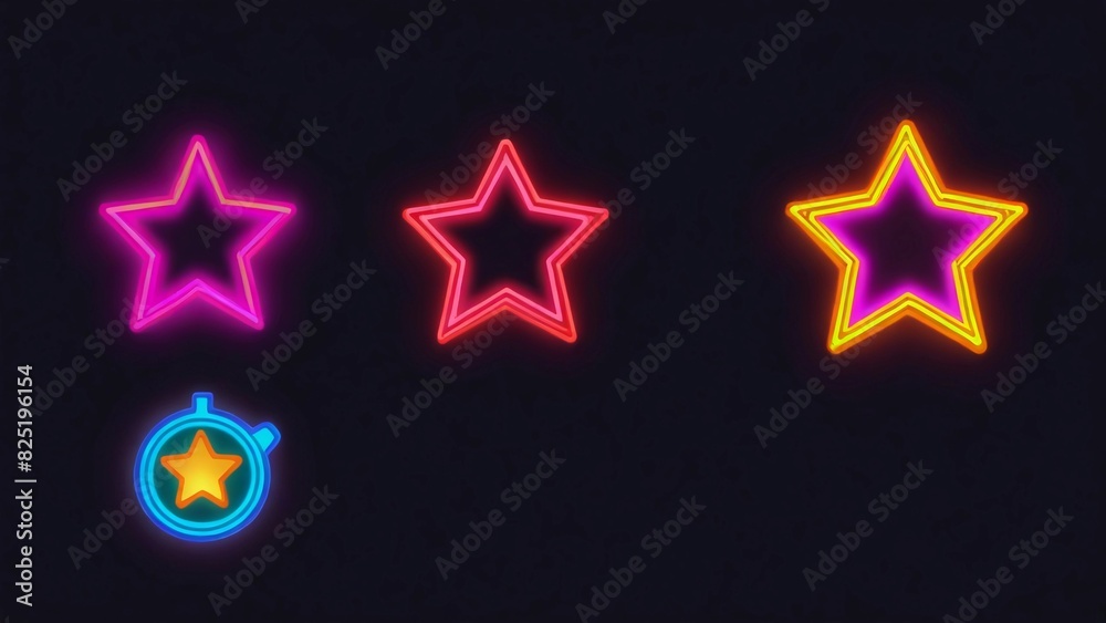 Fototapeta premium flat vector illustration of colorful star and love icons