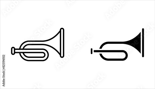 trumpet icon set vector music logo template on white background